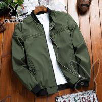 ราคา PLAYBOY เสื้อแจ็คเก็ตผู้ชาย Slim Outer Casual Men S Jacket Men S Windbreaker Jacket Zip Jacket (16337777994)