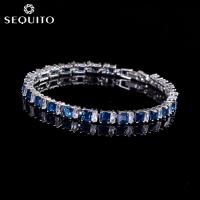 ราคา Segstop ขายแฟชั่นหรูหราต่างหูเครื่องประดับคุณภาพสูง18K ทองคำขาวชุบตัด AAA CZ หินกำไลข้อมือสำหรับงานเลี้ยงค็อกเทล B063 (2552790688)