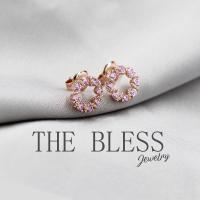 ราคา The Bless Jewelry ต่างหูเงิน 92 5 ชุบทอง Pink Gold เเท้ งานเกาหลี 100 พร้อมส่ง TB ER45210 (15651303913)