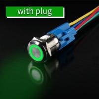 ราคา 16mm Waterproof Push Button Switch Self locking Button Switch Momentary Metal Switch Button with Wire Plug for Computer Speaker (14060550980)