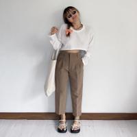 ราคา 7Boyy trousers กางเกง5ส่วนเอวสูง กางเกงทรงบอย กางเกงทำงาน กางเกงขายาวยูนิโคล uniqlo กางเกงห้าส่วนสีพื้นสไตล์เกาหลี (19457194559)