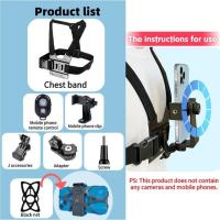 ราคา สายรัดหน้าอกหมุนได้ สําหรับ iphone สมาร์ทโฟน สายรัดตัว สําหรับกล้อง Gopro Hero 10 9 8 Insta360 Dji (16381680437)