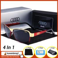 ราคา 100 เดิม 4 In 1 Huweidong1 ใหม่ออดี้ 554 แว่นกันแดดหรูหราผู้ชายขับรถแว่นกันแดดP Olarized UV400 ผู้ชายแว่นตาชุดของขวัญ (3329048377)