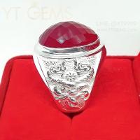 ราคา แหวนทับทิม ลายพญานาคเกี้ยว แหวนเงินแท้ พลอยทับทิมชาตั้ม YTG 11804 (19052188840)