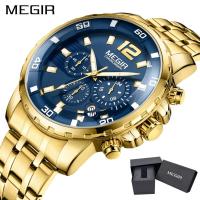 ราคา MEGIR 2023นาฬิกาหรูหราใหม่สำหรับผู้ชายนาฬิกาควอตซ์โลหะนาฬิกากันน้ำ (19208507372)
