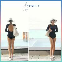 ราคา ชุดว่ายน้ำแขนยาว ชุกว่ายน้ำแต่งแขนด้วยลวดลายต่างๆ ชุดวันพีชเว้าหลังที่หลังคอมีตัวให้เกี่ยวเสื้อ (14707370317)