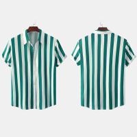 ราคา ส่งของ เสื้อเชิ้ตแขนสั้น ทรงหลวม ลายทาง พลัสไซซ์ สีชมพู เขียวมรกต น้ําเงิน เทา แดง เหลือง ดํา เหมาะกับฤดูร้อน สําหรับผู้ชาย (19692677264)