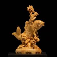 ราคา รูปปั้นเด็กปลานำโชค ศิลปะไม้แกะสลักแข็งทำมือที่ไม่เหมือนใคร (20119848336)