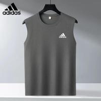 ราคา ADIDASเนื้อผ้าดีคุณภาพสูงเสื้อกล้ามผ้าฝ้ายแท้แขนกุดสำหรับบุรุษและสตรีคอกลมสำหรับออกกำลังกายกีฬาหลวมลำลองสีทึบ Bottoming (20940725723)
