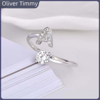 ราคา Oliver Timmy แหวนเพชรเทียม26ตัวอักษรปรับได้แหวนแฟชั่นใหม่แหวนเปิดตัวอักษร A Z สำหรับผู้หญิงของขวัญเครื่องประดับที่มีเสน่ห์ (20028945344)
