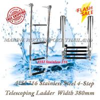 ราคา บันได แตนเลส สำหรับ เรือ AISI 316 Stainless Steel Marine 4 Step Telescopic Marine Drop Boat Ladder with Handle Swim Step I B O B Swim Ladder (13251438971)