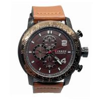 ราคา Curren นาฬิกาข้อมือผู้ชาย สายหนังสีน้ำตาล ทอง รุ่น C8190 (1476746238)