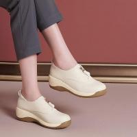 ราคา รองเท้าหนังผู้หญิงส้นตึกน้ำหนักเบาพื้นรองเท้าหนานิ่มมีซิปด้านหน้า2023สไตล์ลำลองใหม่ (20346345812)