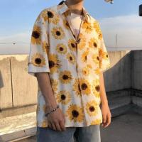 ราคา New productMeifenggrid เสื้อยืดแขนสั้น แขนห้าส่วน พิมพ์ลายดอกทานตะวัน ทรงหลวม สไตล์ฮาวาย แฟชั่นวินเทจ สําหรับผู้ชาย และผู้หญิง (19633392083)