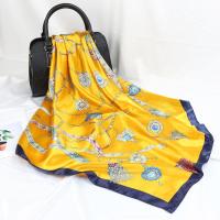 ราคา 90ซม ซาตินพิมพ์ผ้าพันคอสี่เหลี่ยมใหญ่ผ้าพันคอผ้าไหมผ้าพันคอไหมหางโจวผ้าพันคอผ้าไหม Tudung Bawal (9652275654)