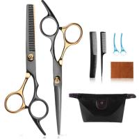 ราคา กรรไกรตัดผมขนาด6 5นิ้วชุดกรรไกรตัดเล็มแต่งผมสีดำแบบมืออาชีพ (17658697403)