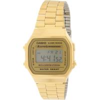 ราคา Casio A168WG 9 Mens Vintage Gold Metal Band Illuminator Chronograph Alarm Watch (18241765140)