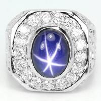 ราคา แหวนเงินแท้ 925 พลอยไพลินสตาร์ Blue Star Sapphire น้ำหนัก 3 01 กะรัต เนื้อเนียนขาสวยค่ะ (16202712988)