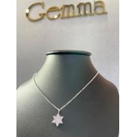 ราคา GEMMA สร้อยคอทองแท้ 9K David Necklace พลอย White Sapphire ทองแท้ (16272854664)