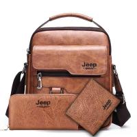 ราคา ๑ Messenger bag mens shoulder bag retro leather vertical portable business mens casual leather bag shoulder bag mens bag (19804467766)