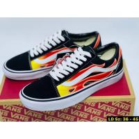 ราคา รองเท้าผ้าใบ vans old school ลายไฟแบบผูกเชือกและแบบสลิปออนมีไซส์ 36 ถึง 45 (19897492206)
