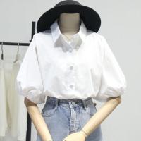 ราคา สีขาวเสื้อเชิ้ตทรงหลวมสำหรับผู้หญิงเสื้อเชิ้ตทางการออฟฟิศไซส์ใหญ่พิเศษเสื้อยืดผู้หญิงแฟชั่นแฟชั่นแขนสั้น (18281736112)