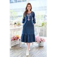 ราคา เดรสยีนส์ 8112 ชุดยีนส์ คอกลมมีซิปหลัง แขนยาว ปักลายดอกไม้สีสันสดใสสวยมาก ผ้ายีนส์เนื้อนิ่มใส่สบายไม่ร้อน (18204682154)