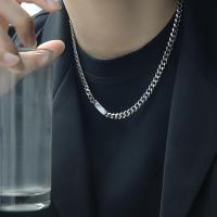 ราคา สร้อยคอผู้ชายทันสมัยดีไซน์เฉพาะกลุ่มไทเทเนี่ยมเหล็กแบบเรียบง่ายหรูหราเบาสไตล์ฮิปฮอปทันสมัยจี้คิวบาของผู้ชายสร้อยคล้องคอผู้หญิง Huolanshangmao (20070842370)