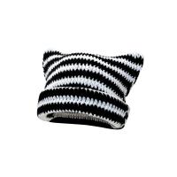 ราคา หมวกหมวกถักบีนนี่ลายทางสำหรับผู้ใหญ่หมวกฤดูหนาวลายทางอบอุ่นมีหูคิตตี้น่ารักกันลมกันลื่นน้อยกว่า (20068501264)