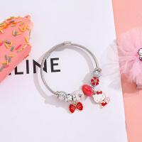 ราคา XiaoboACC กำไลข้อมือเงินสแตนเลสการ์ตูนแมวคิตตี้แฟชั่นสำหรับผู้หญิงกำไลรูปโบว์แบบเปิด (19514810565)