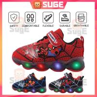 ราคา SUGE รองเท้าผ้าใบแฟชั่นสำหรับเด็กผู้หญิงรองเท้าไฟ LED แมงมุมระบายอากาศได้ดีรองเท้าเด็กทารกชายกีฬาวิ่งรองเท้าเดินสำหรับเด็กวัยหัดเดิน (18848059359)