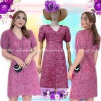 ราคา ชุดเดรสผู้หญิง เดรส ชุดเดรส dress เดรสผู้หญิง ชุดเดรสสวยๆหรู เดรสสั้นสีพื้นเรียบปักดอก3Dนูนๆแน่นๆทั้งชุด คอวี แขนสั้นปลายแขนจั๊มตุ๊กตา กระโปรงทรงสอบ สวยหรูน่ารักดูดีสุดๆ (20146936163)