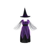ราคา เด็กสาวฮาโลวีนแม่มดสีม่วงเครื่องแต่งกายเด็กคอสเพลย์หมวกสีแดงชุดเจ้าหญิงพรรคคอสเพลย์ชุดเคปกับถุงฟักทอง (20575322982)