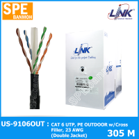ราคา US 9106OUT 305m Cat6 CAT 6 UTP PE OUTDOOR w Cross Filler 23 AWG Double Jacket 305 M Pull Bx (8880477827)