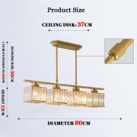 ราคา ไฟ LED แขวนโคมไฟระย้าคริสตัลสี่เหลี่ยมยุโรปง่าย4หัวไฟเพดาน3สีโคมไฟติดเพดานห้องโคมระย้าร้านอาหารโคมไฟ (20122989715)