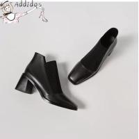 ราคา รองเท้าบูทส้นสูงสำหรับผู้หญิงรองเท้าบูทหุ้มข้อหัวสี่เหลี่ยมแฟชั่นสไตล์เกาหลี (10471910892)