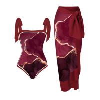 ราคา 2023 New Women Vintage Colorblock Abstract Floral Print 1 Piece Swimwear 1 Piece Cover UP Two Piece Vintage Print Swimsuit Monokini Bathing Suit Summer Surf Wear Beachwear (18636105700)