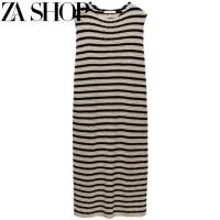 ราคา Zaraอาร์คันซอ SHOP ชุดเดรสเสื้อกล้ามแขนกุดถักลายทางสีดำและสีขาวหลวมสำหรับฤดูใบไม้ร่วง03991109105 (18257922267)