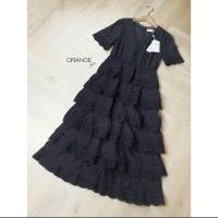 ราคา พร้อมส่ง เดรสลูกไม้ระบายชั้นๆแขนสั้นกระโปรงยาว (19186142476)