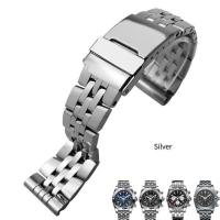 ราคา 20 มม 22 มม 24 มม สายนาฬิกาสแตนเลส Fit สำหรับ Breitling SUPEROCEAN AVENGER NAVITIMER สร้อยข้อมือนาฬิกาเงินสายแข็ง (19928049530)