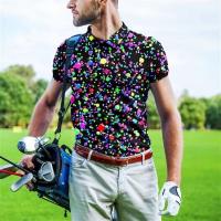 ราคา Europe and America mens clothing 2022 summer new 3D printing leisure sports golf short sleeved polo shirt lapel top (20529013485)