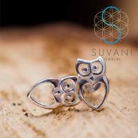 ราคา SUVANI เงินแท้ 92 5 ต่างหูนกฮูก รูปทรงหัวใจ สุดน่ารัก ต่างหูปักก้าน เครื่องประดับเงินแท้ (10599632551)