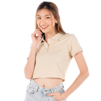 ราคา เสื้อCrop Poloครอปคอปก โปโล เอวลอย Earthtone (19308391629)