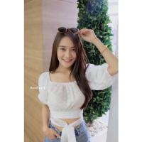 ราคา เสื้อครอปแขนยาวผูกเอว (16427174728)
