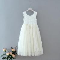 ราคา Summer New Girl Princess Dress Eyelash Back Lace Flat Tulle Bohemian Holiday Beach Dress Wedding Party Dress E13843 (14132941353)