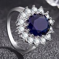 ราคา Cellacity Fashionable Oval Sapphire Ring for Women Silver 925 Jewelry with Gemstone Sunflower Princess Anniversary Female Gift (11215926366)