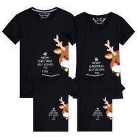 ราคา Summer parentchild wear 224 Christm green Tshirt family of four cartoon elk mother and son shortsved Tshirt (20891301305)