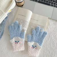 ราคา Sanhezoll ถุงมืออุ่นการ์ตูนน่ารักสำหรับฤดูหนาว Sanrio Plush ถุงมือต้านทานความเย็น Kuromi นักเรียนห้าถุงมือแบบเปิดครึ่งนิ้ว (21028981913)