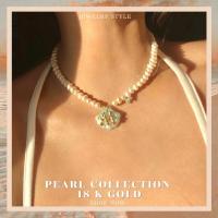 ราคา JEWELRY STYLE สร้อยจี้ตัวอักษร A Z ไข่มุกแท้ 100 ชุบทองคำขาว 18 k gold plated ห้อยหินนำโชค (17430654908)