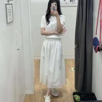 ราคา UNIQLO กระโปรงยาวจับจีบสไตล์ใหม่สำหรับฤดูร้อนห้องลองเสื้อของคุณกระโปรงเอวยางยืดทรงหลวมและเบากระโปรงทรงเอ456103กระโปรงทรงร่ม (20706374987)